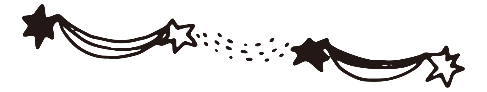 星と星が流れ星のように並んでいるイラスト