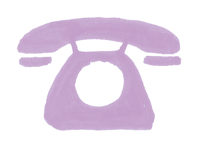 紫色のレトロな電話のイラスト