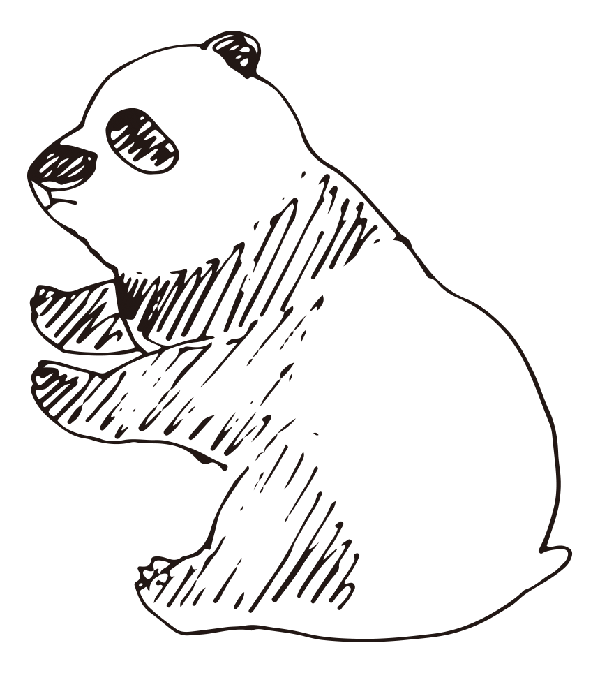 黒い背景に白い線で描かれた小さな動物のシルエット。