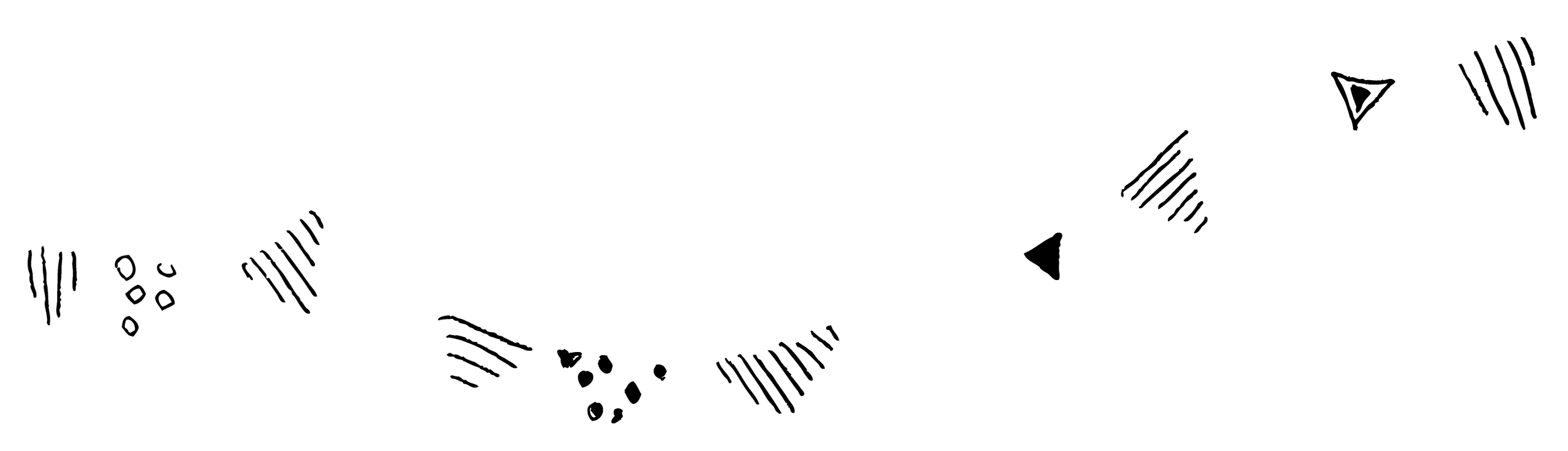 白と黒の三角形と円の模様の飾りひも