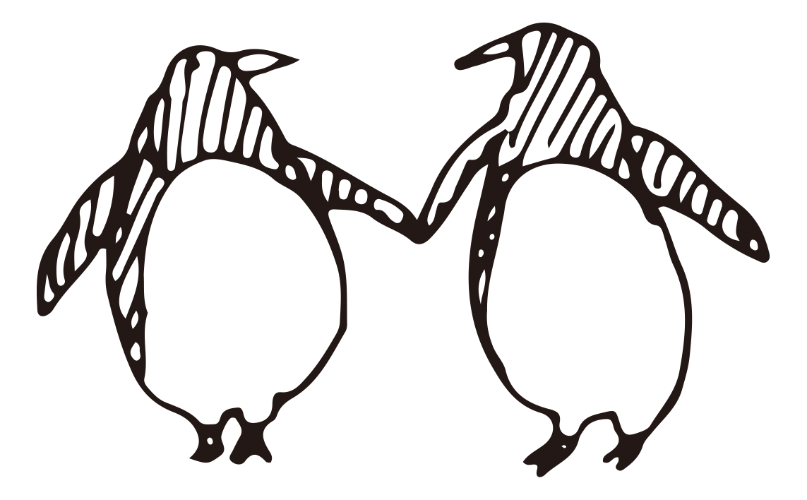 シンプルなリンゴのイラストと葉の線画