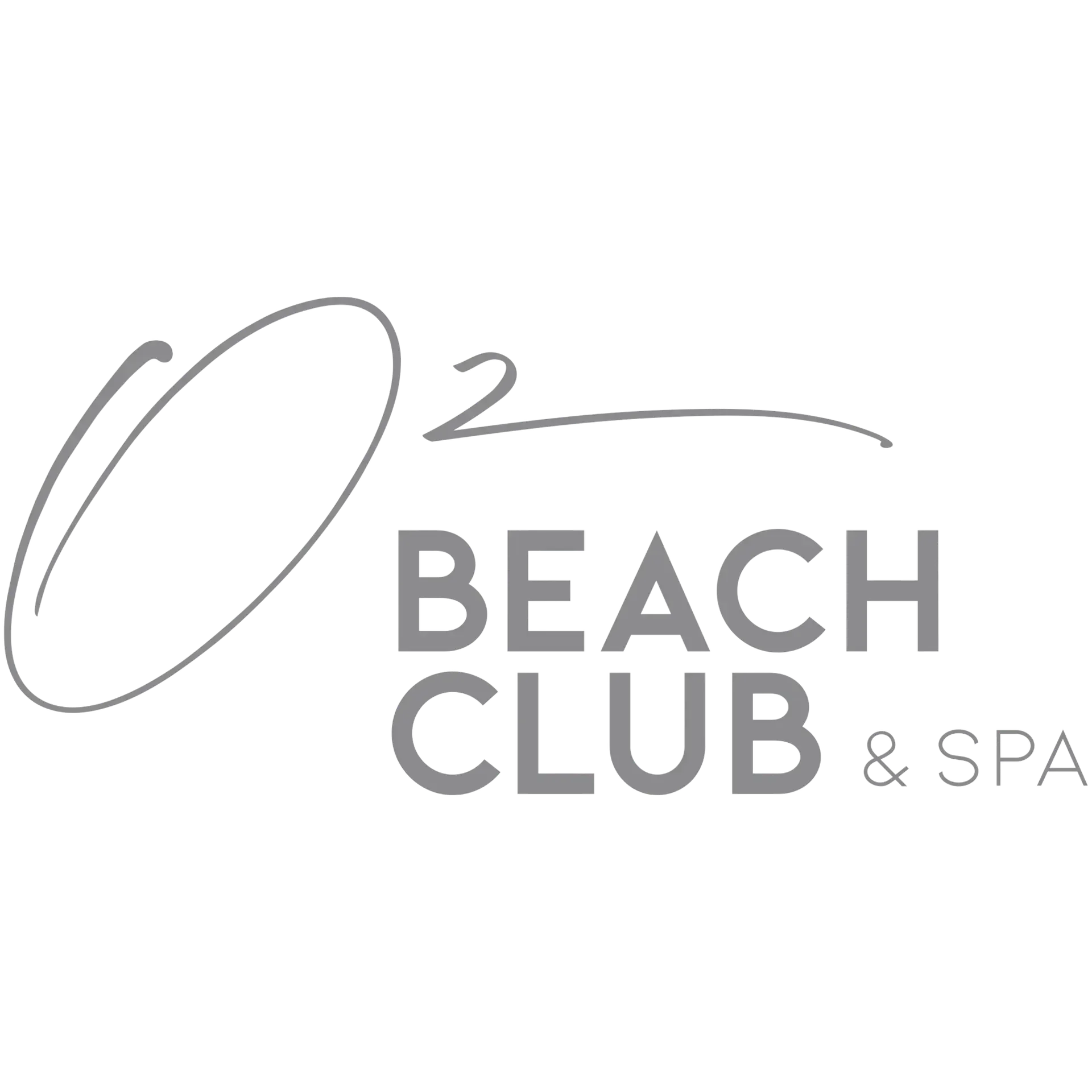 Logo of 2 Beach Club & Spa with a stylized wave.