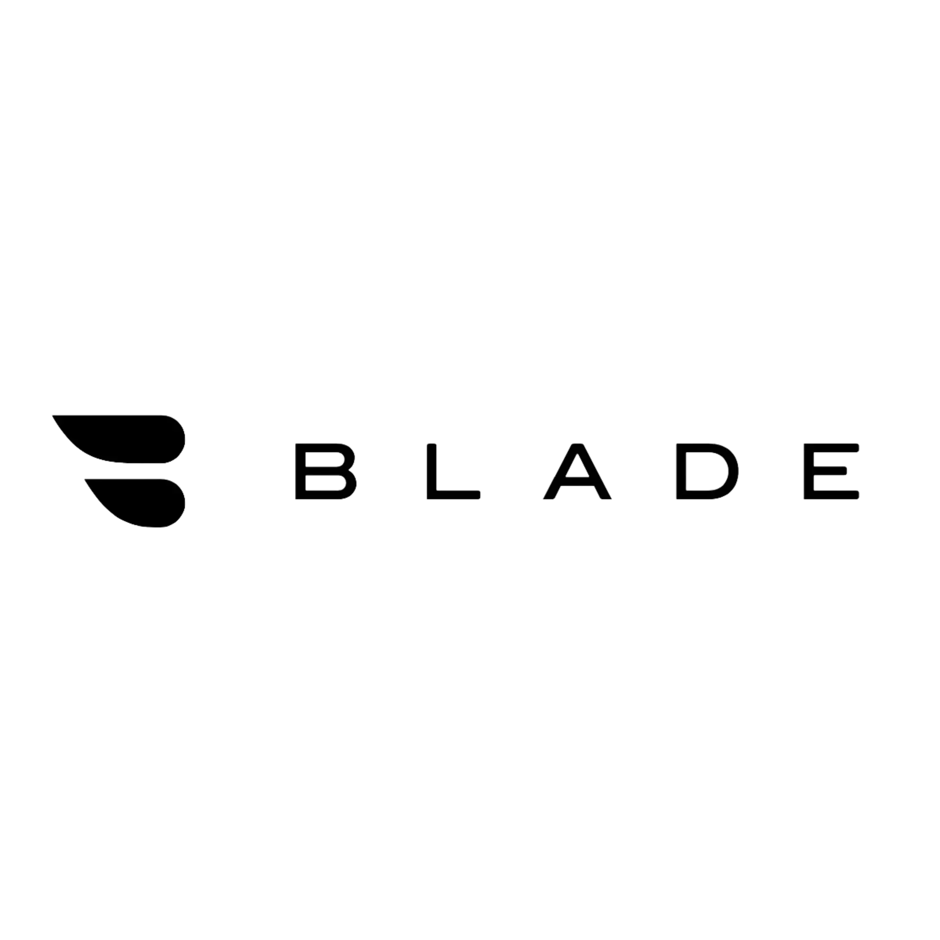 Design logo with three knife icons on the left and the word 'BLADE' spelled out horizontally.