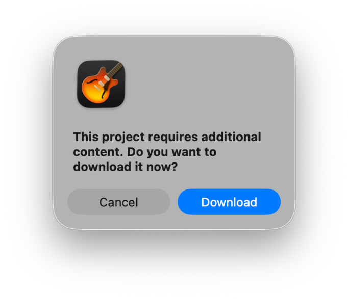 Additional content dialog