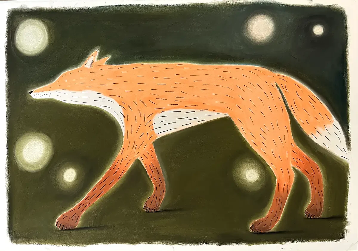The Fox. Soft Pastel on paper. 100 x 70 cm. 2026