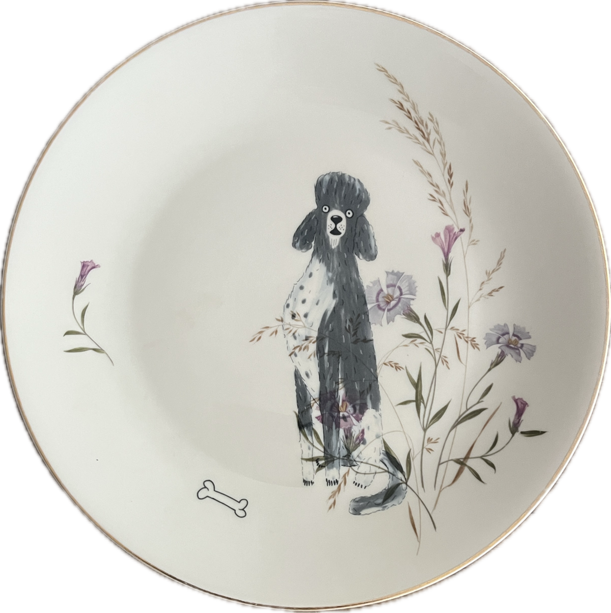 Dish Poodle with flowers