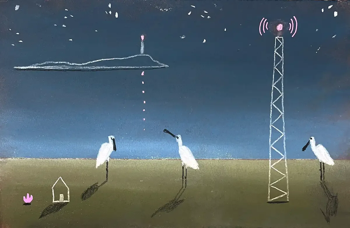 The Island. 25 x 16 cm. 2025. Softpastel and Acrylic on Paper.