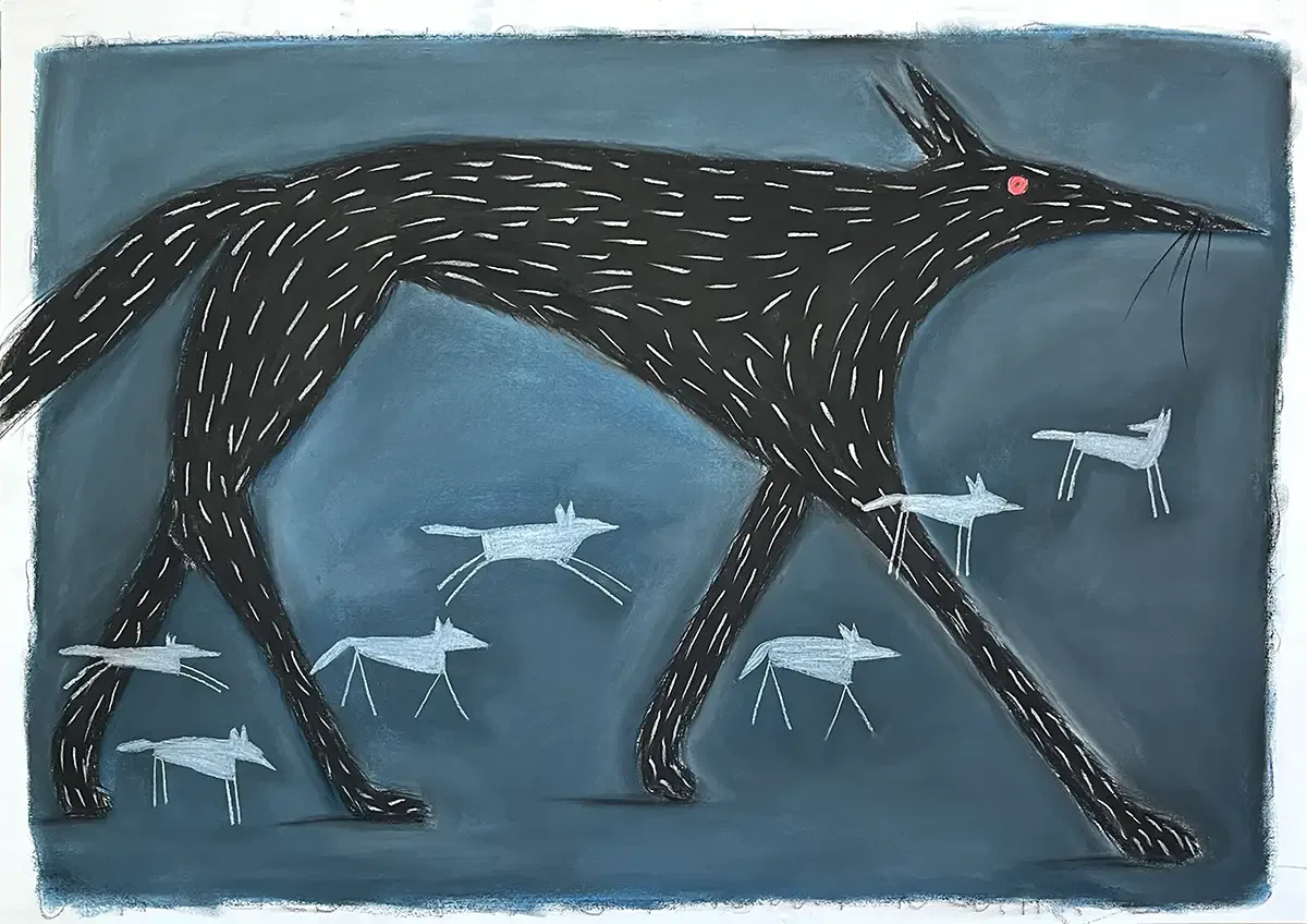 The Return of the Wolves. Soft Pastel on paper. 100 x 70 cm. 2026