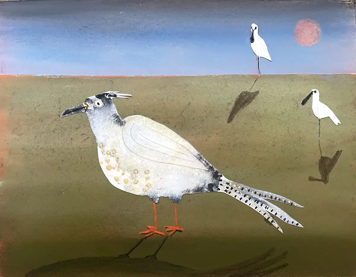 Stranger. 32 x 25 cm. 2025. Softpastel and Collage on Paper.