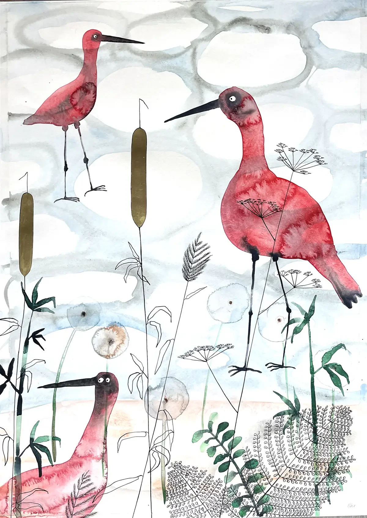 Ibises at the Waterfront