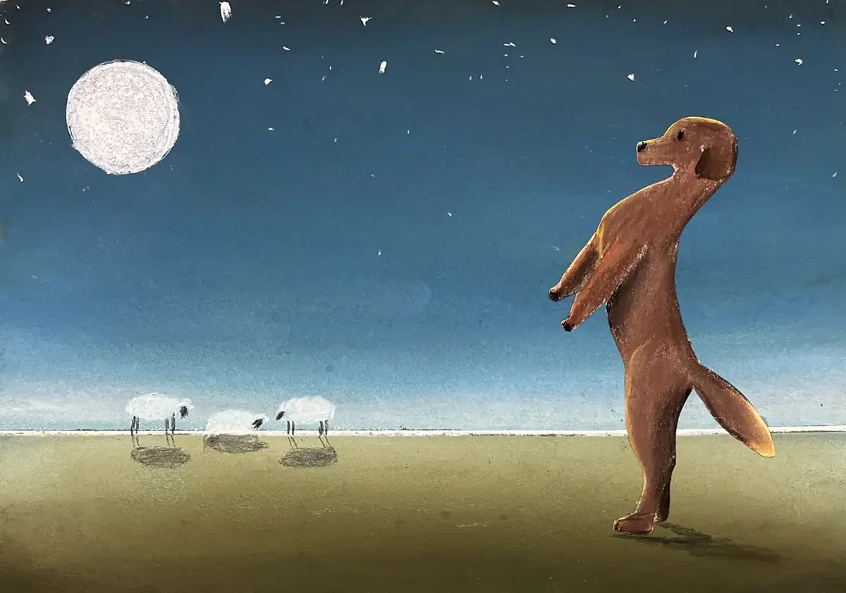 Kees. 32 x 25 cm. 2025. Softpastel and Collage on Paper. SOLD