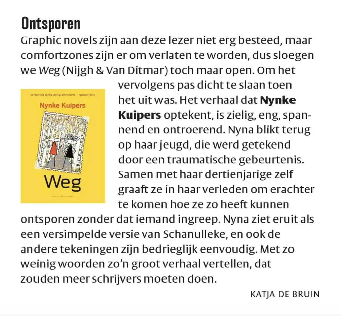 WEG de boekentip VPRO-gids, nov 2019