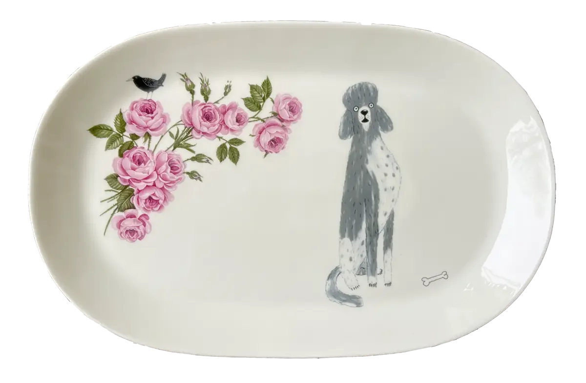 Dish Poolde with pink roses