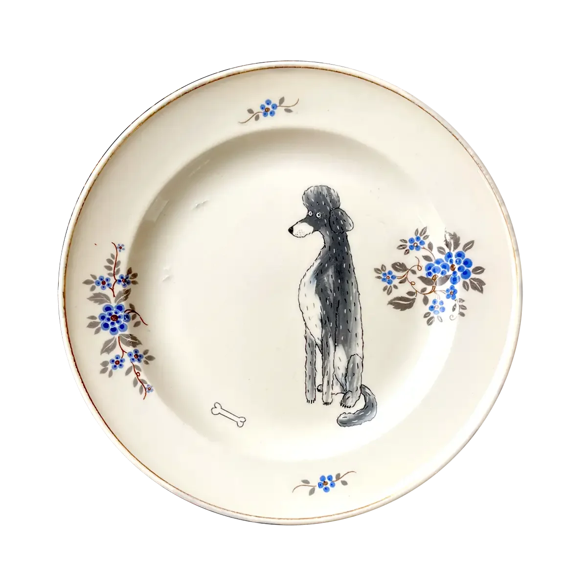Crockery-Plate-Poodle-with-blue-flowers-02.webp