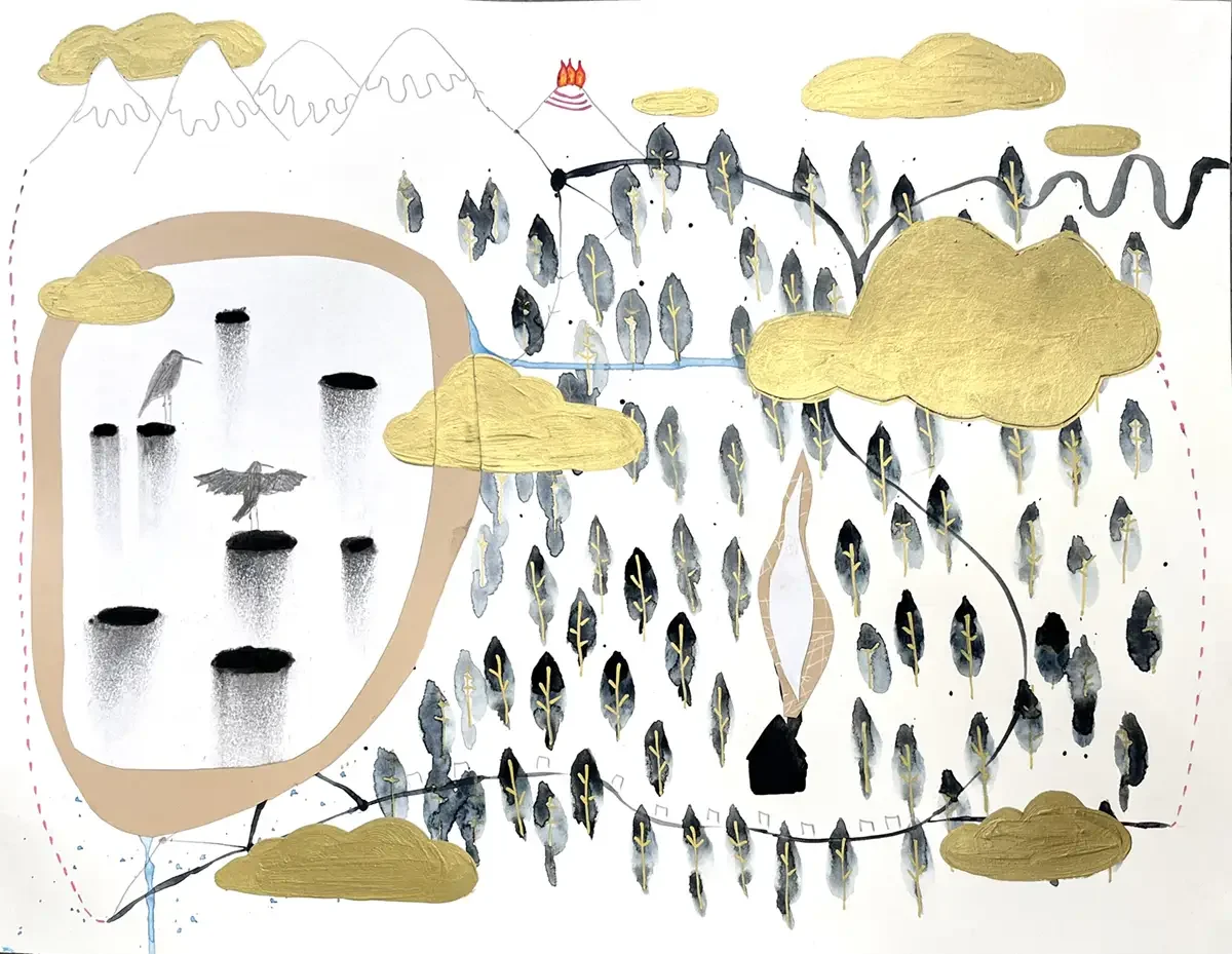 The Magical Forest. 36 x 48 cm. 2025. Mixed Media on Paper