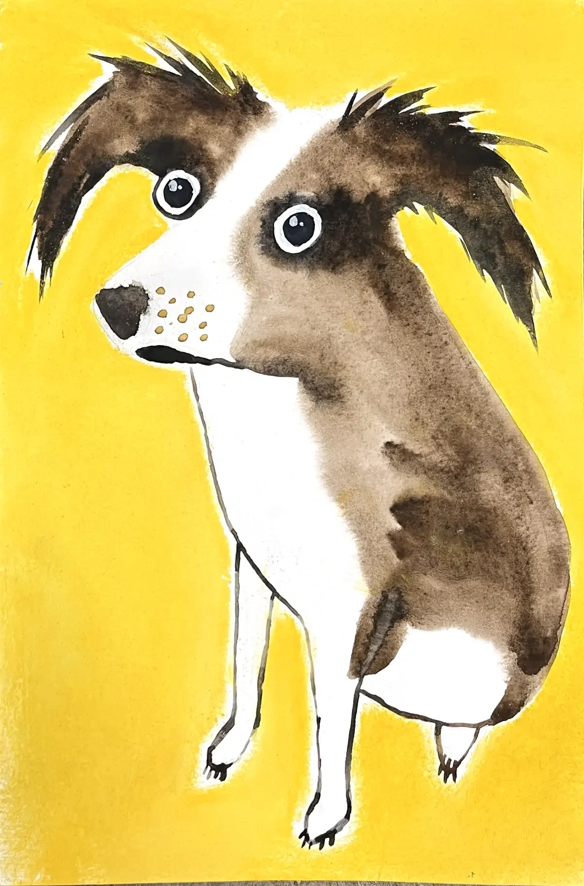 Dog protrait 04. 15 x 24 cm. 2026
Aquarel and Softpastel on Paper.