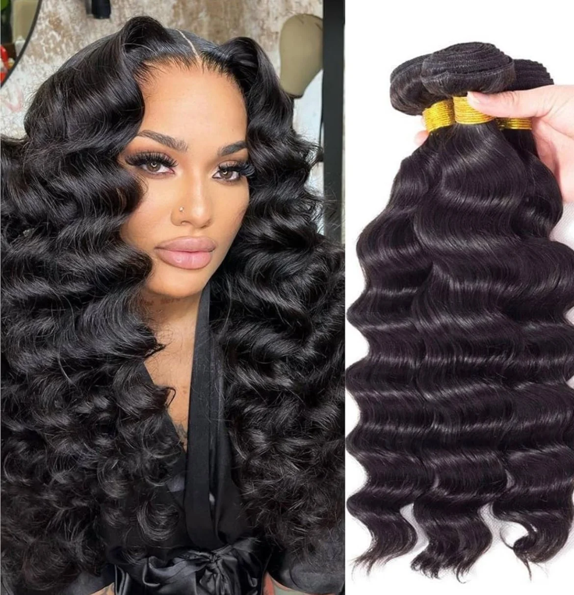 Deep Wave Virgin Human Hair Extensions