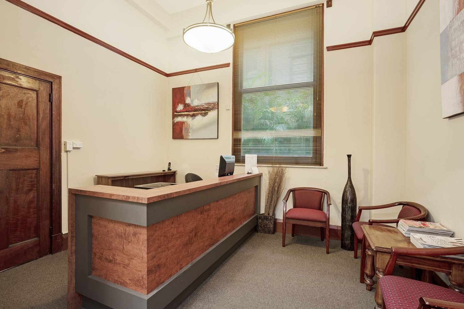 Reception at 17 Bolton Street, staffed Monday to Friday