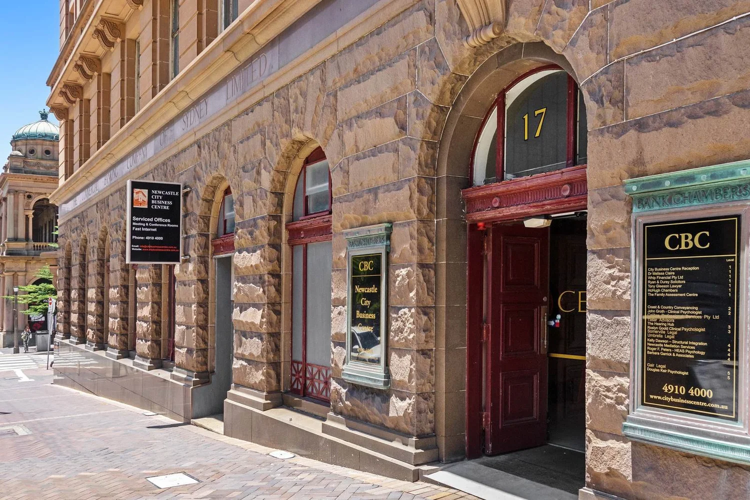 The arched Bolton Street entrance to Newcastle City Business Centre