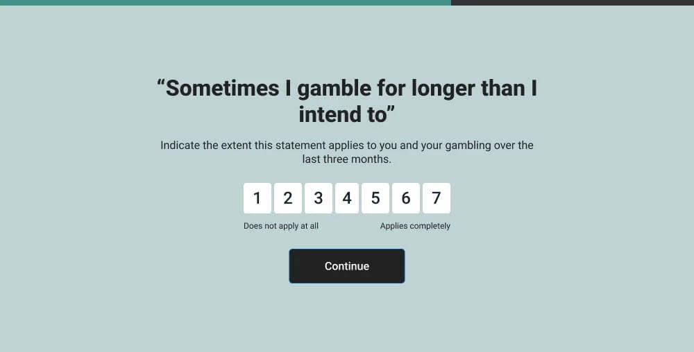 the GamTest user interface