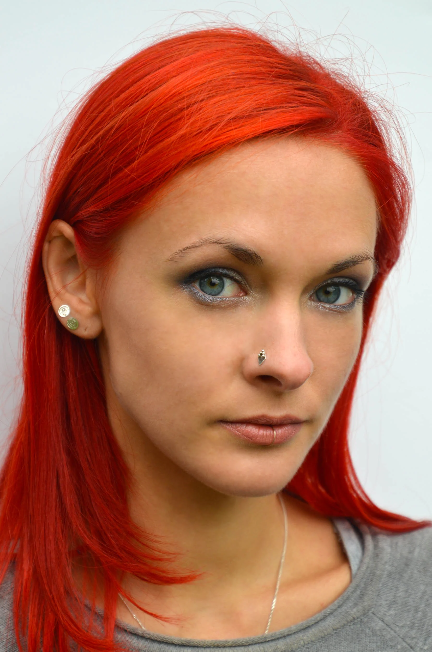 Unique silver nose stud