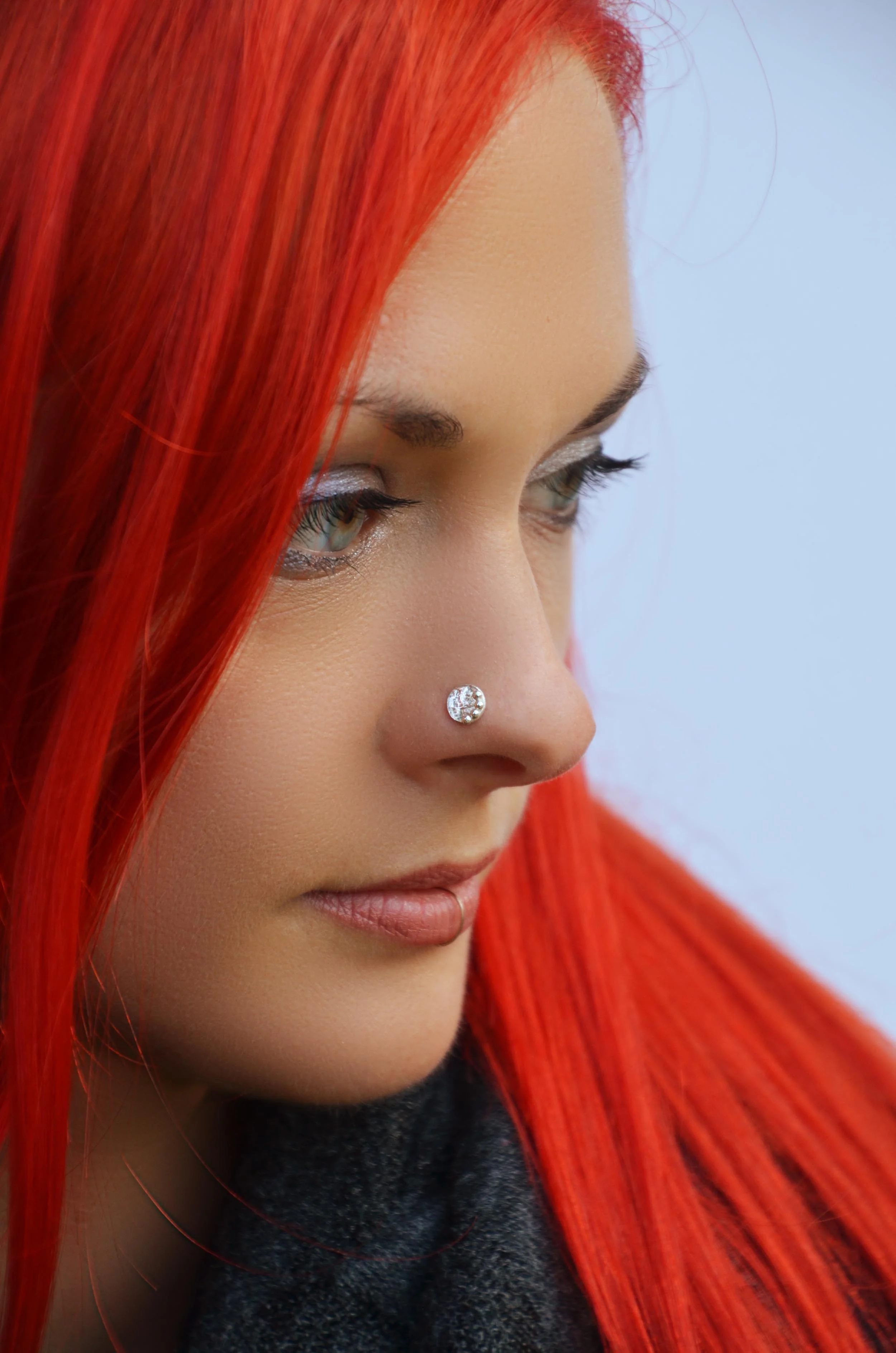 silver disc nose jewellery victoria grace