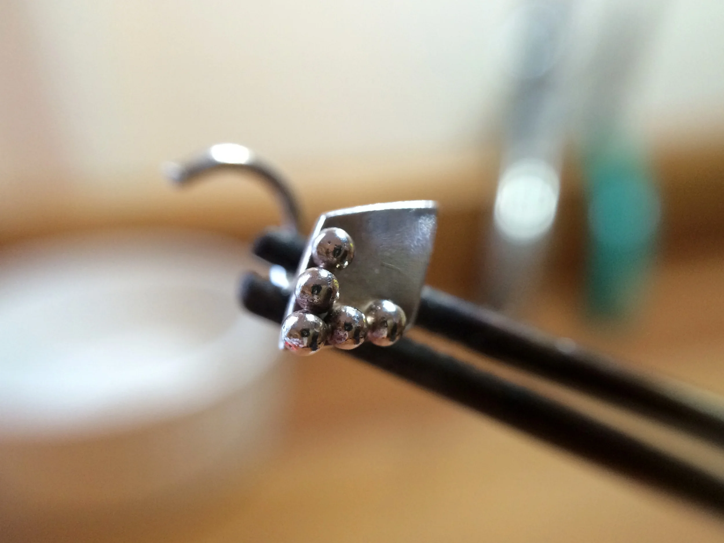 handmade diamond shape silver nose stud