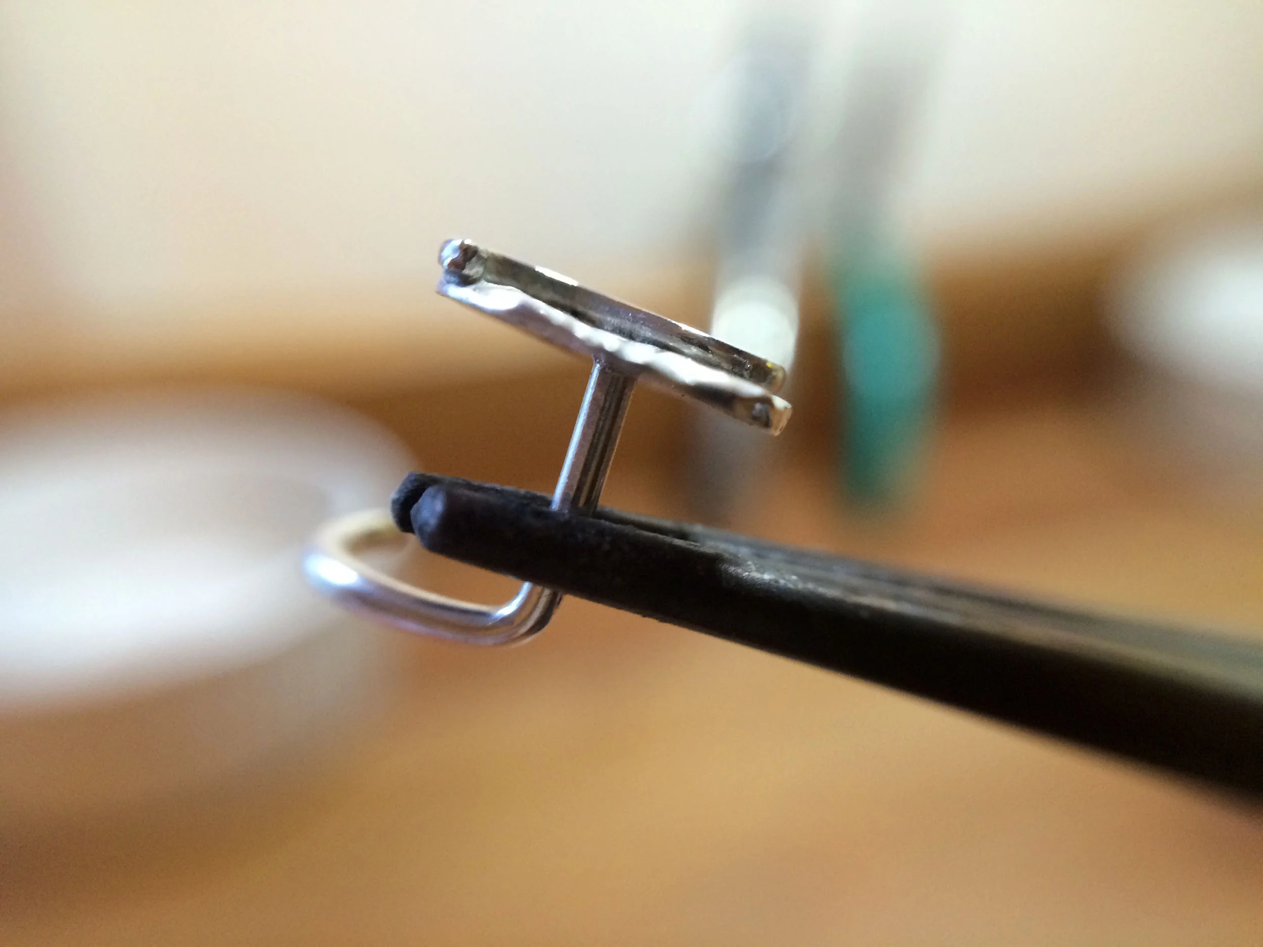 handmade silver nose stud product photo