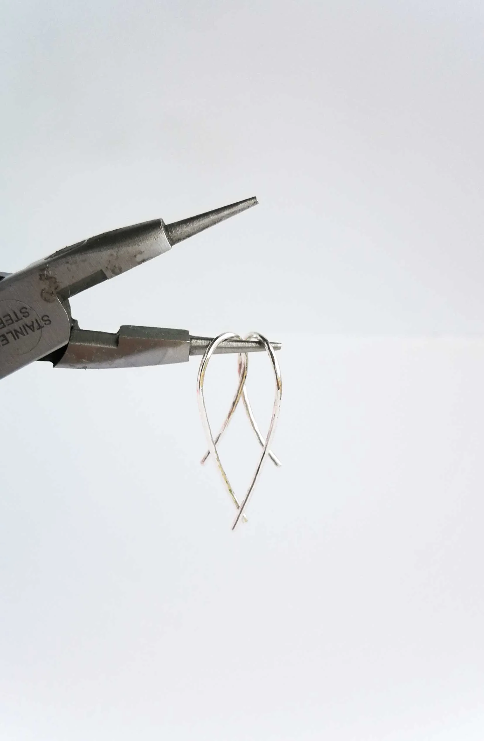 recycled silver wire earrings handcrafted unique jewellery victoria grace