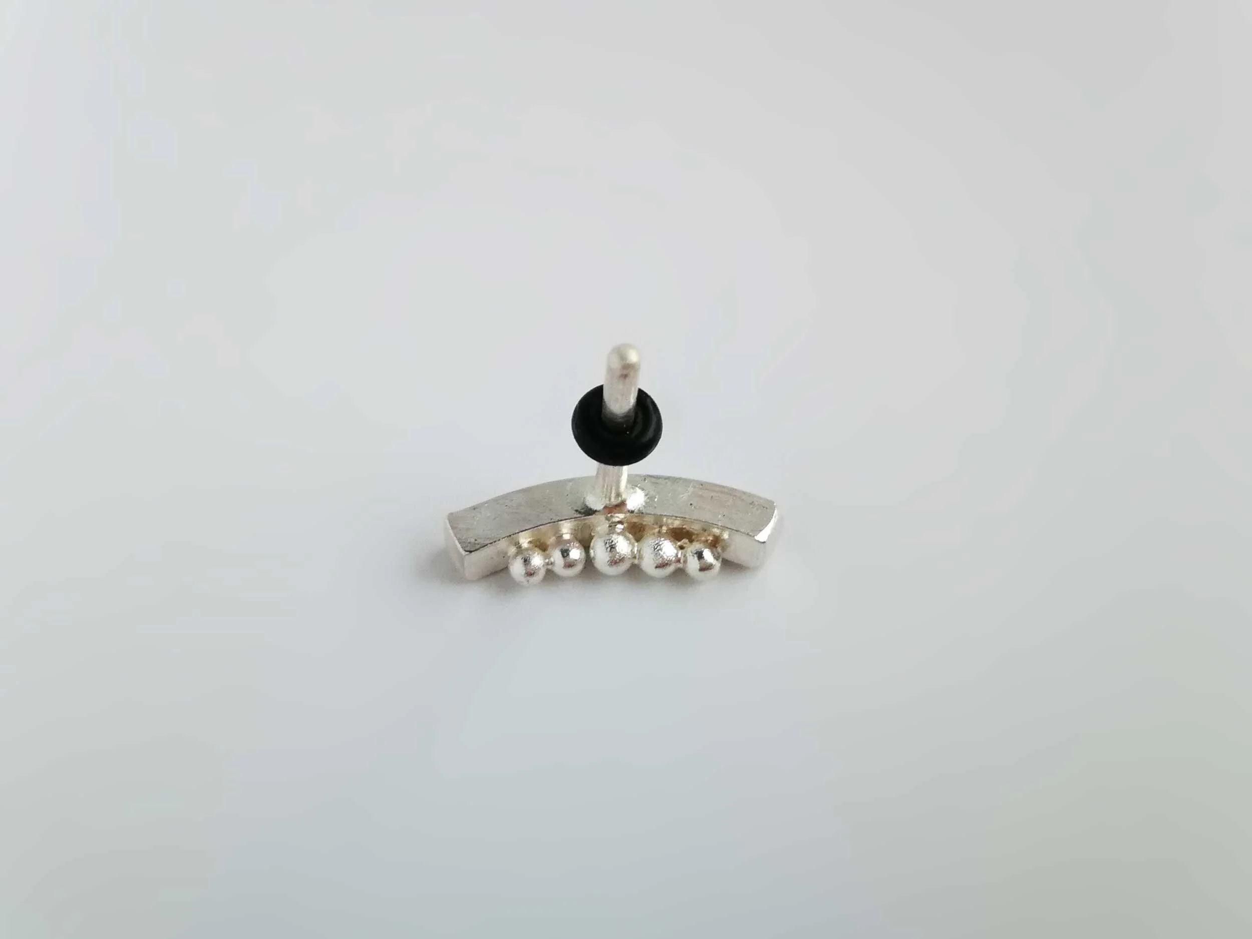 bespoke ecosilver helix earring with o-ring white background