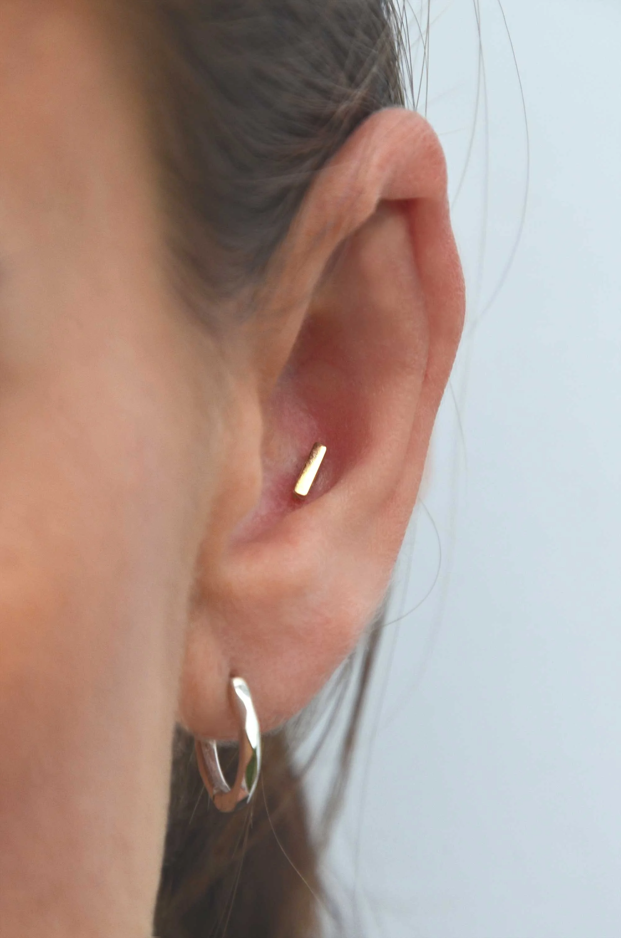 recycled gold conch earring handmade victoria grace