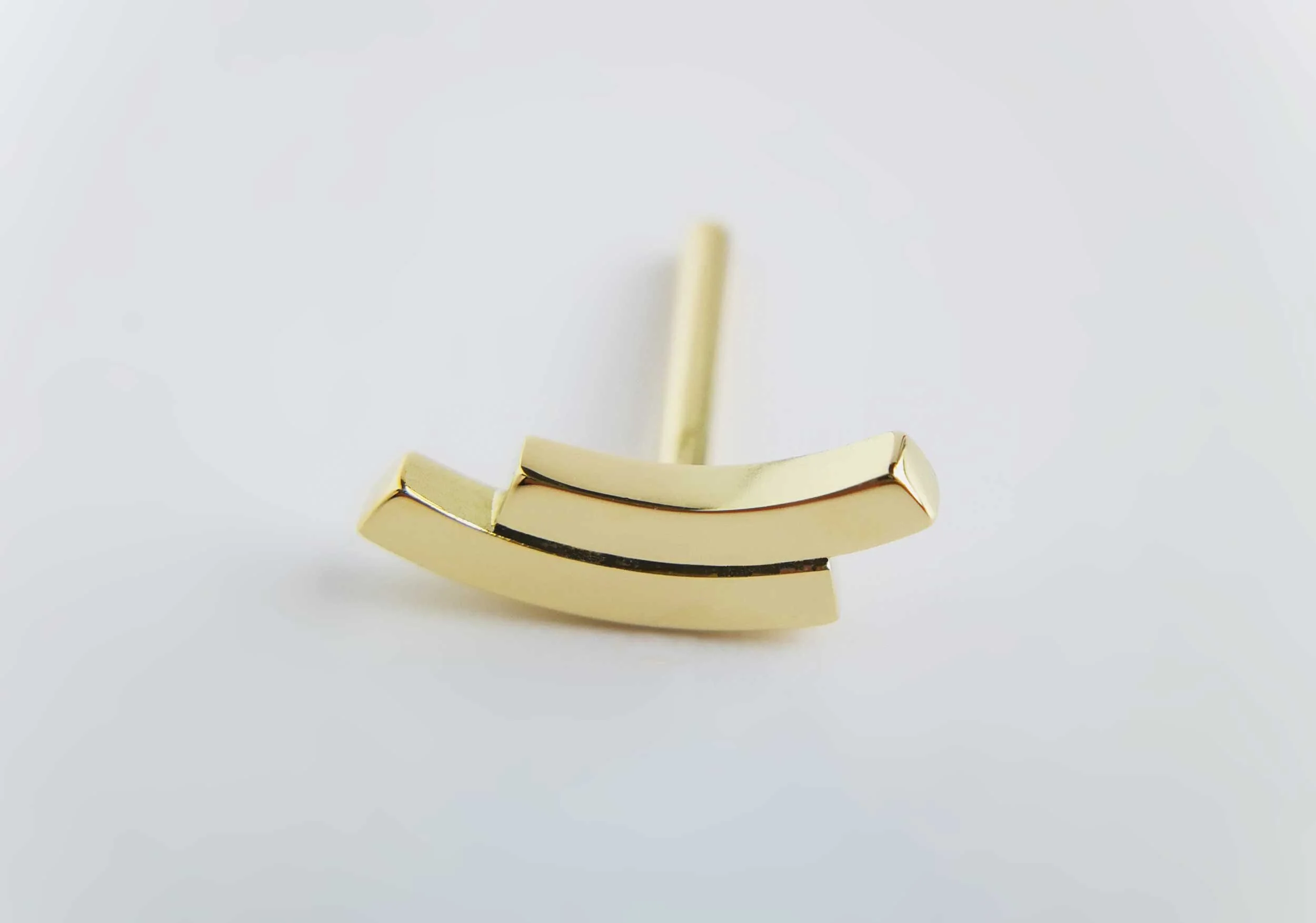 yellow gold cartilage stud product photo handmade victoria grace the aurum collection