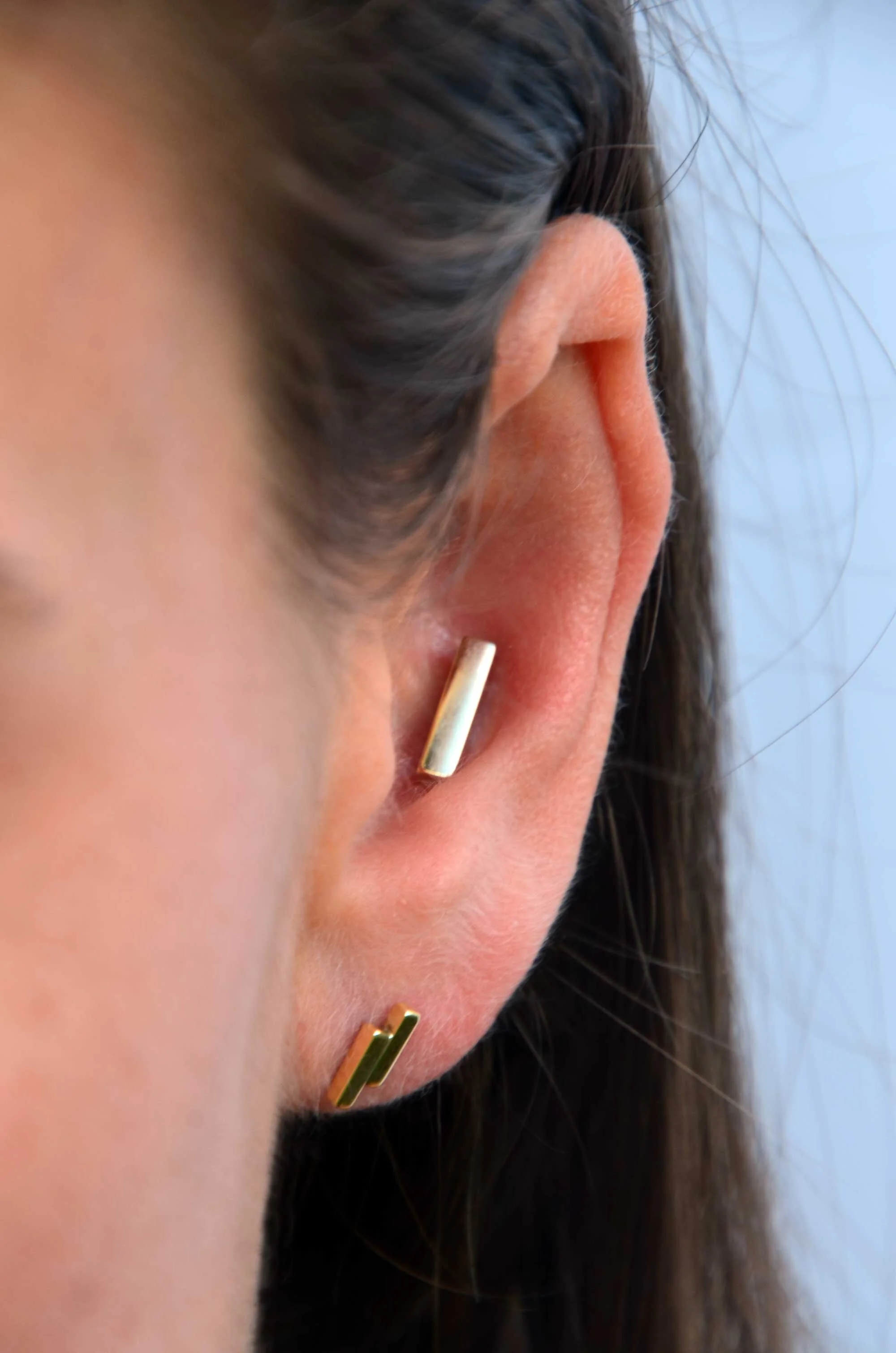 solid gold earrings handmade victoria grace ethical piercing jewellery