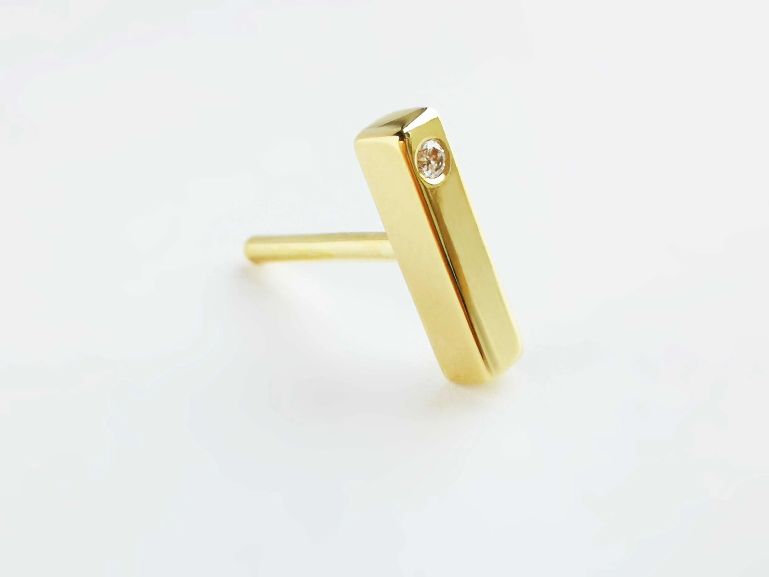solid gold piercing earring helix conch handmade victoria grace silversmith