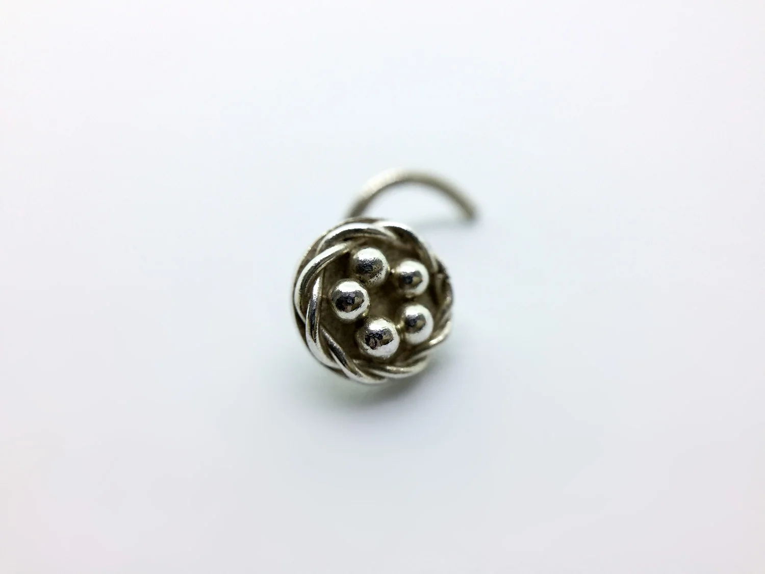 handmade silver filigree nose stud victoria grace silversmith