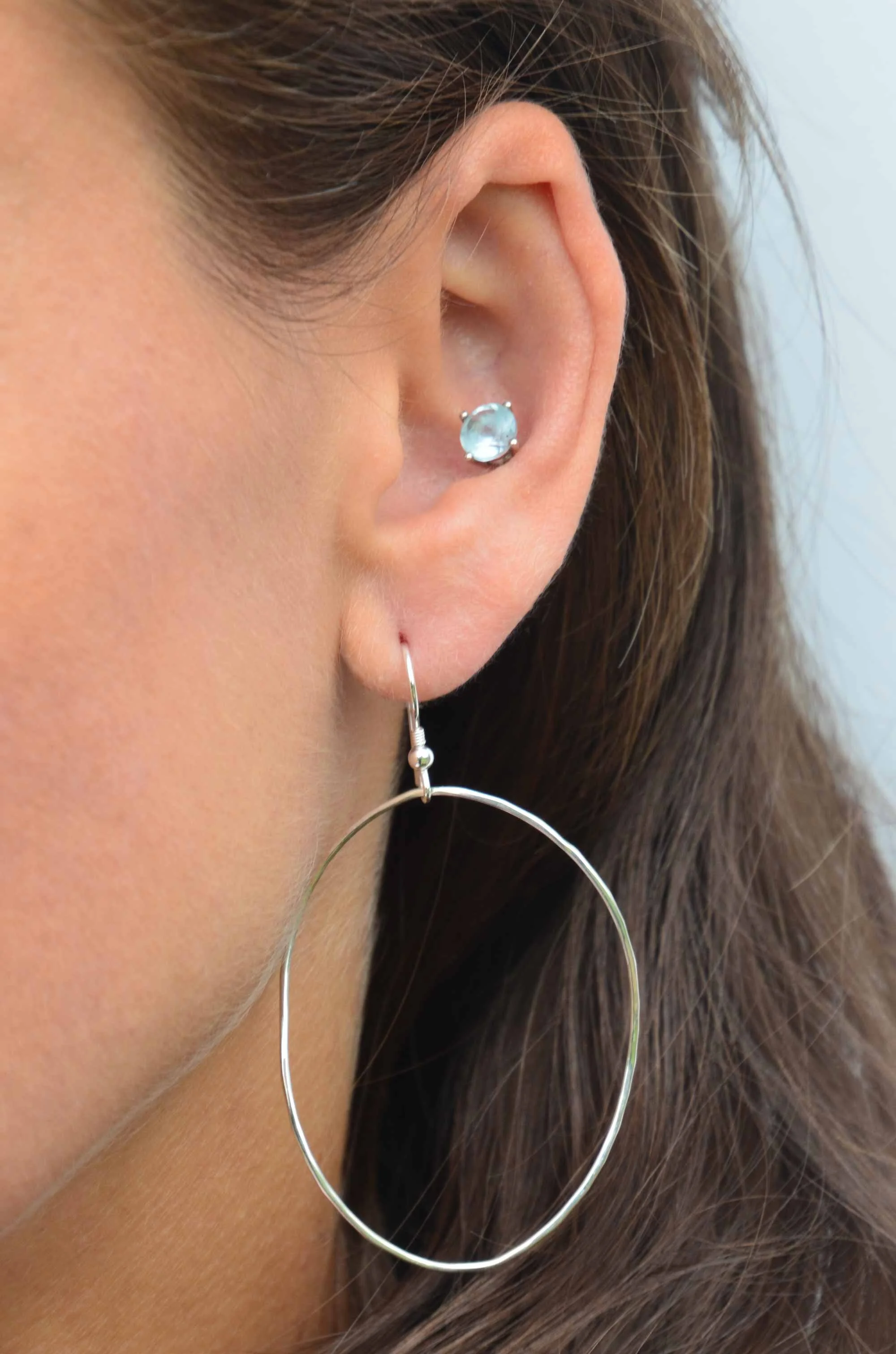 big wavy circle sterling silver hoops victoria grace