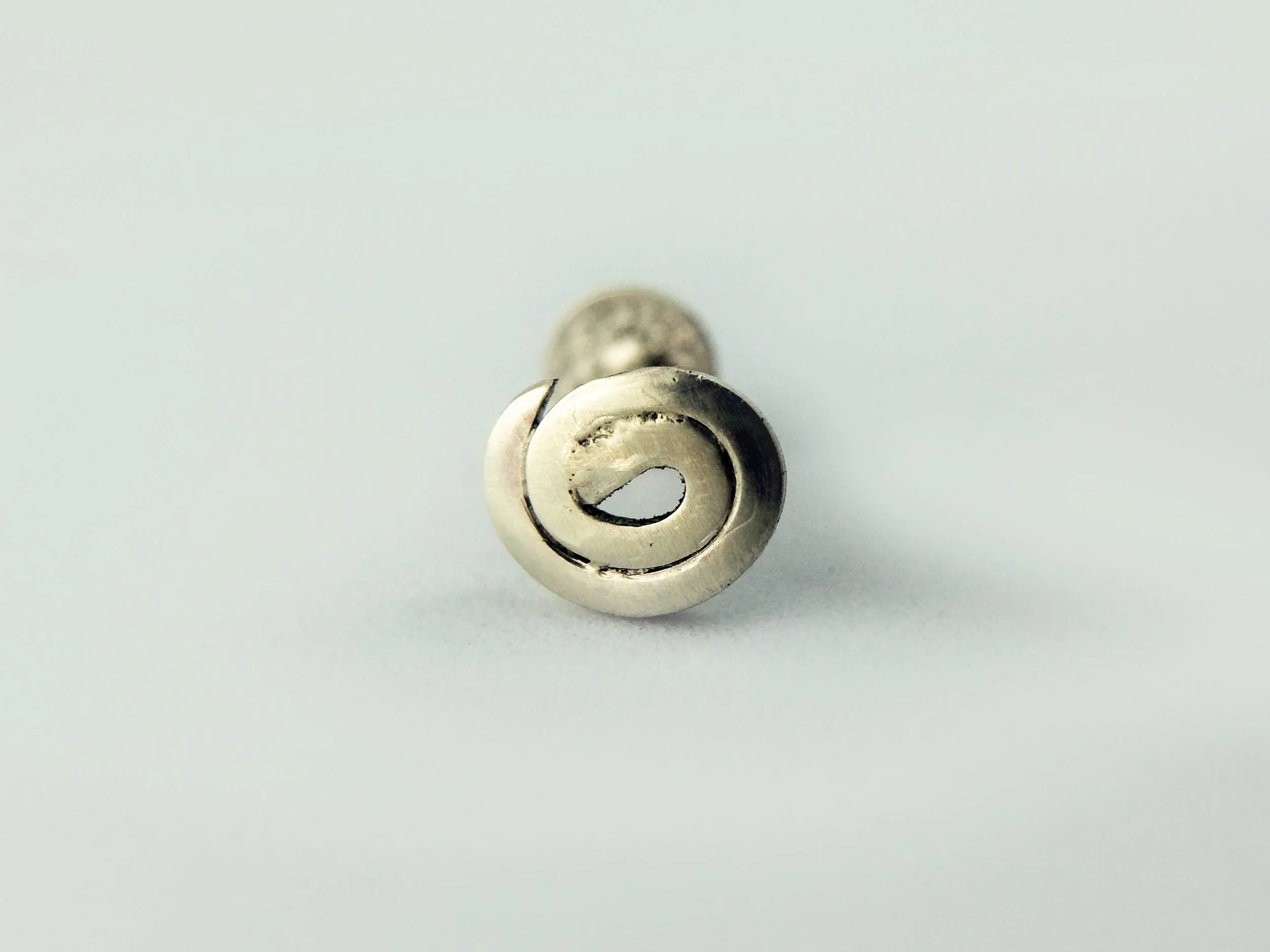 silver swirl handmade conch earring victoria grace