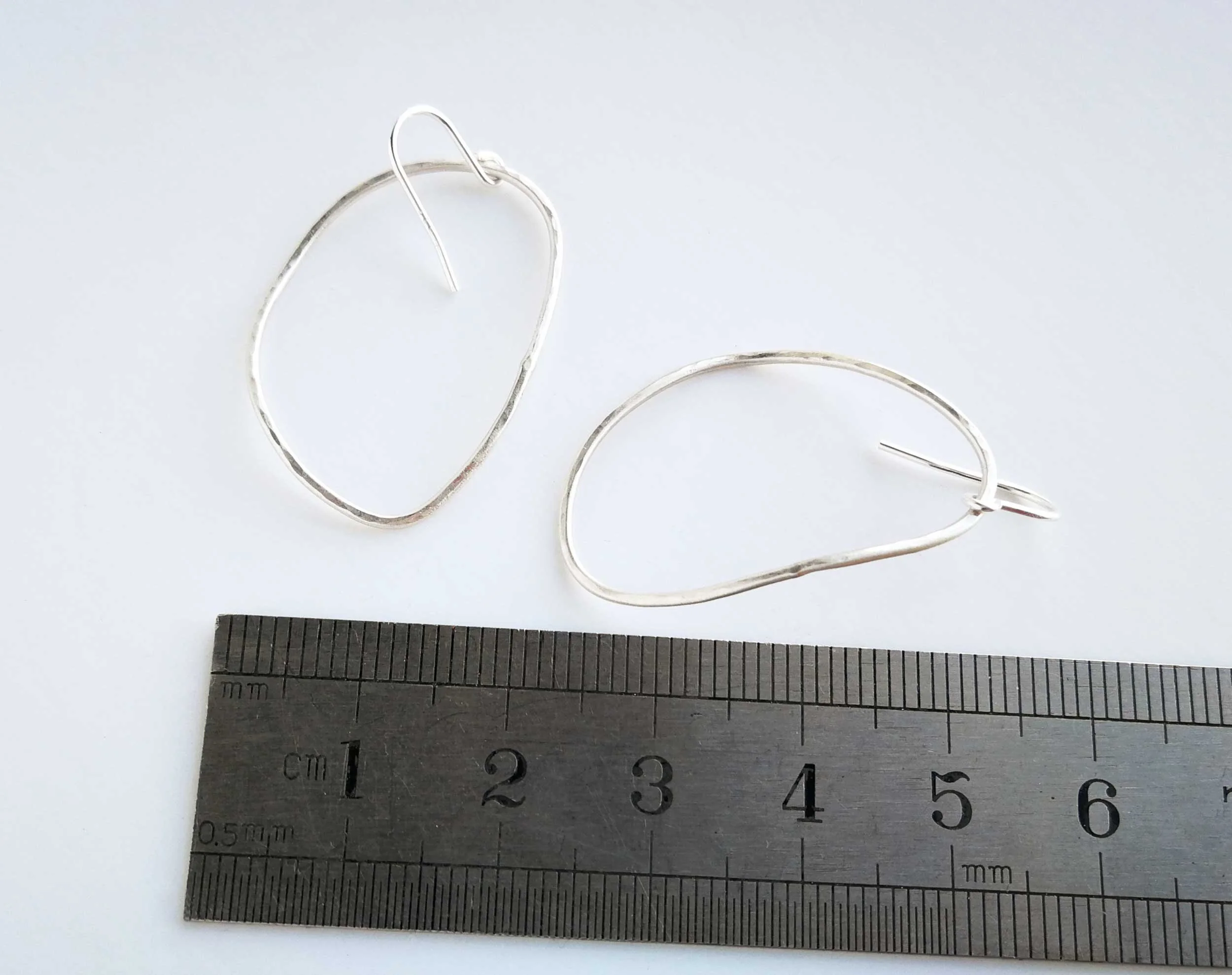 Medium hoop earrings recycled silver victoria grace silversmith