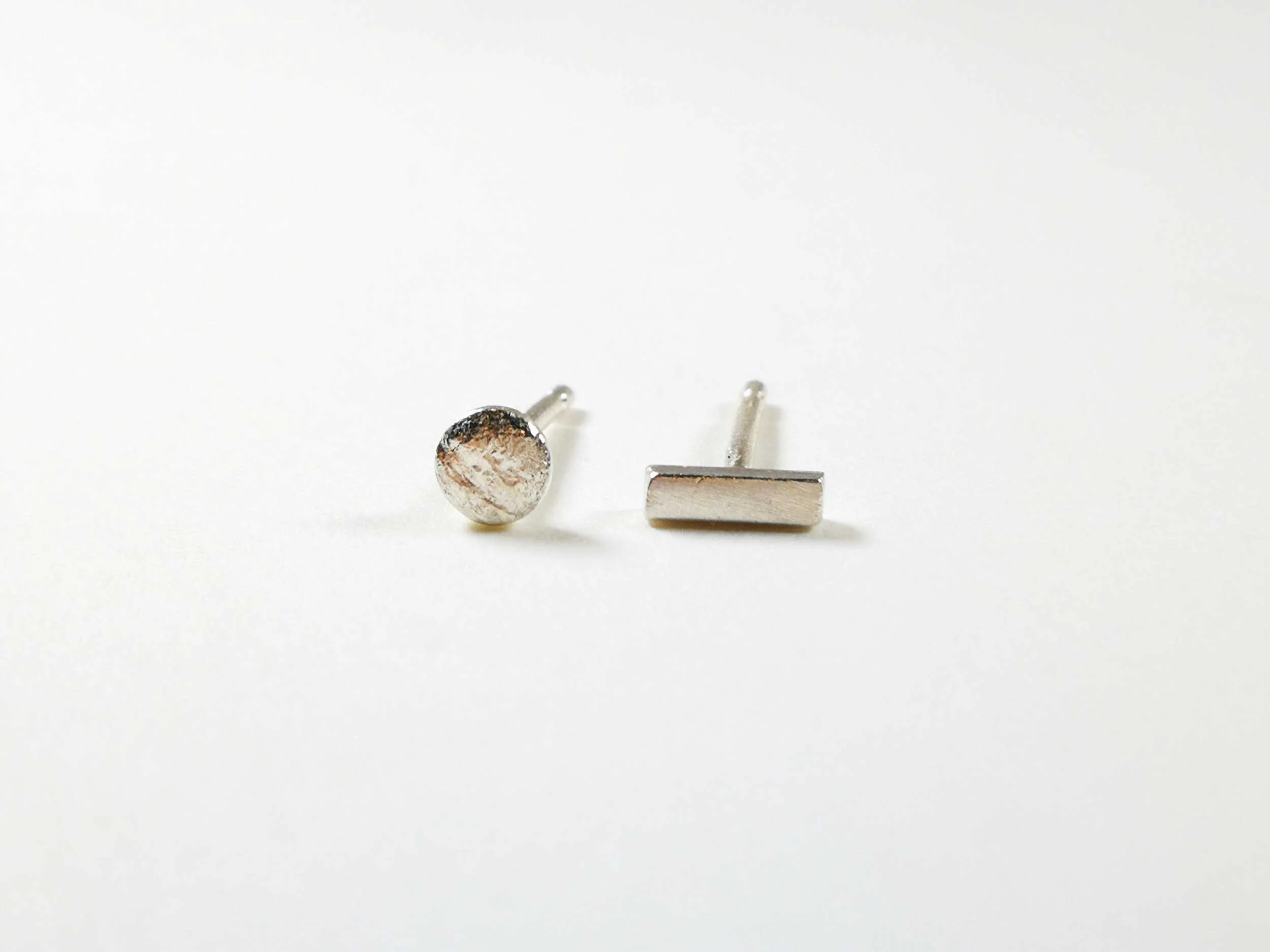 Mismatched stud earrings victoria grace silversmith