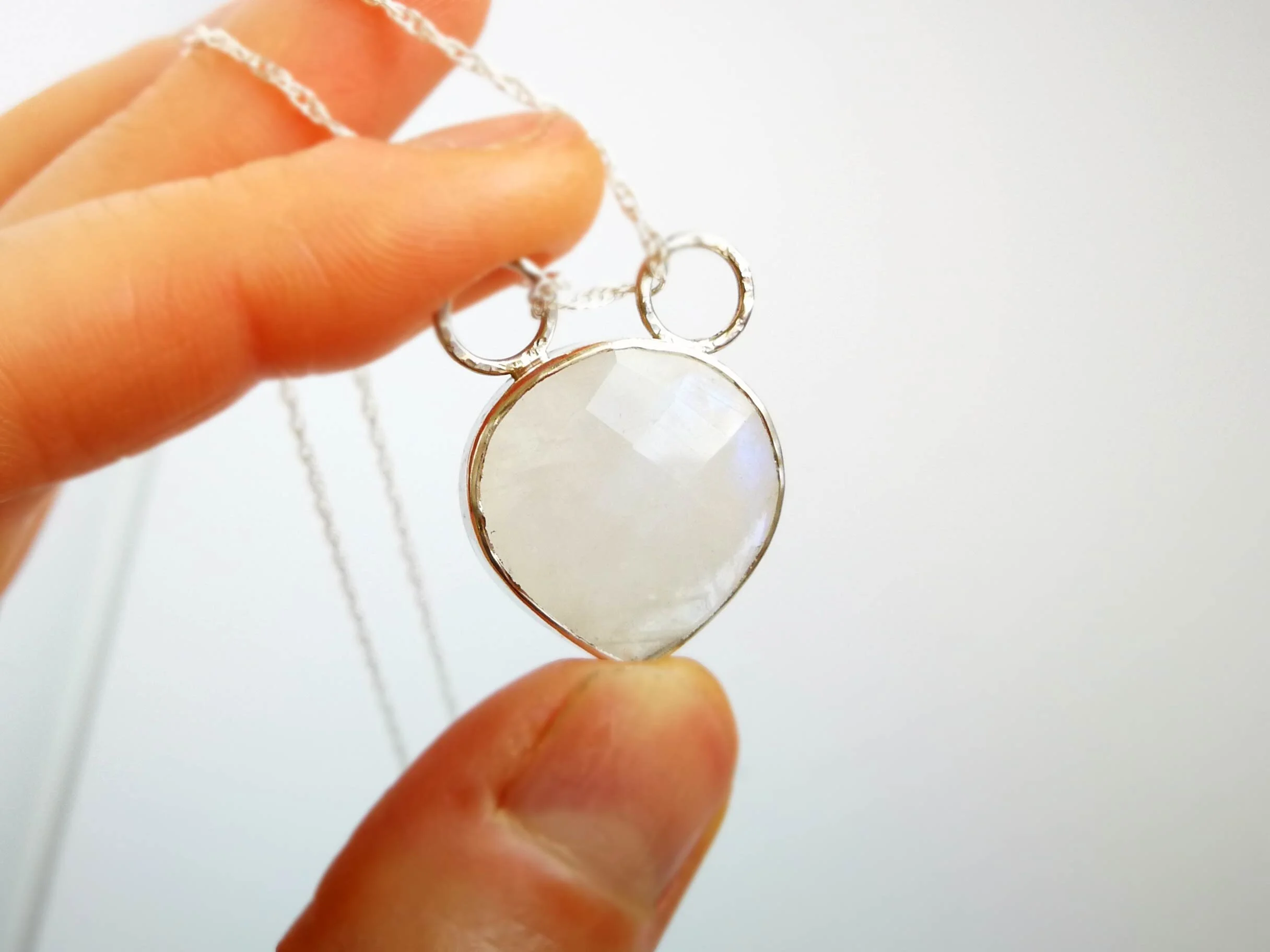 Large moonstone gemstone pendant by victoria grace silversmith