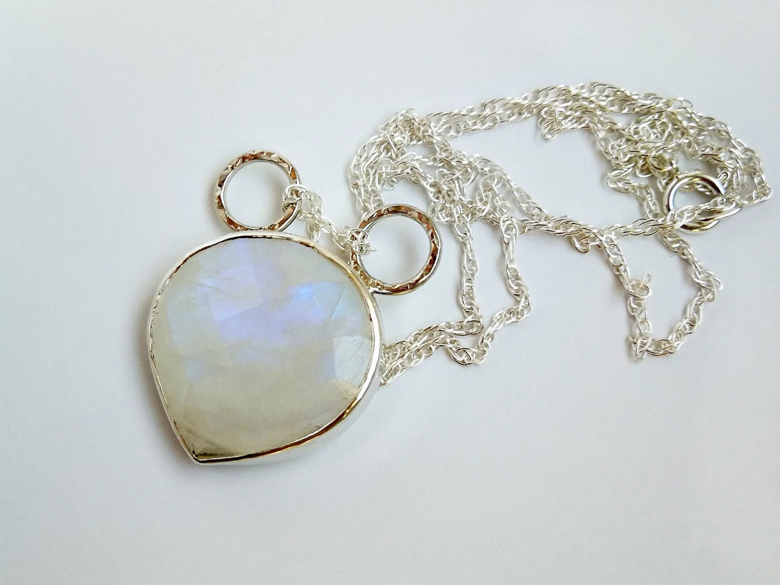Limited edition rainbow moonstone necklace handmade