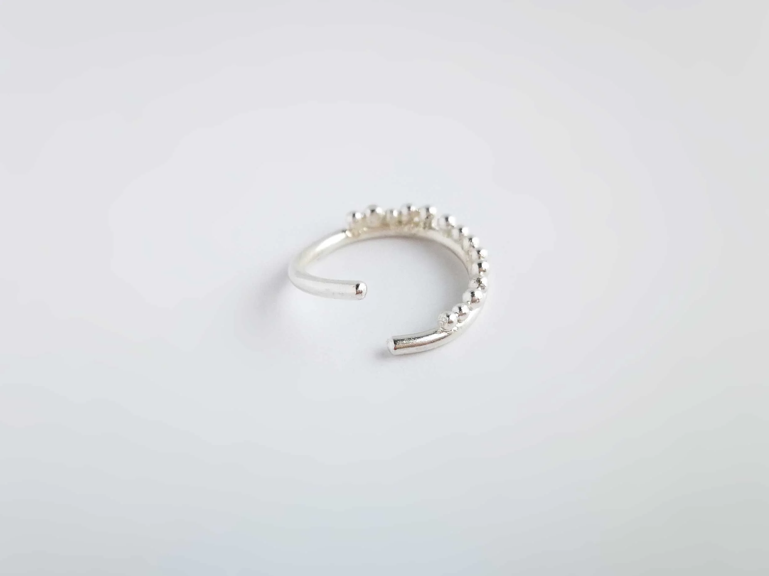 seamless ring recycled sterling silver helix hoop product photo