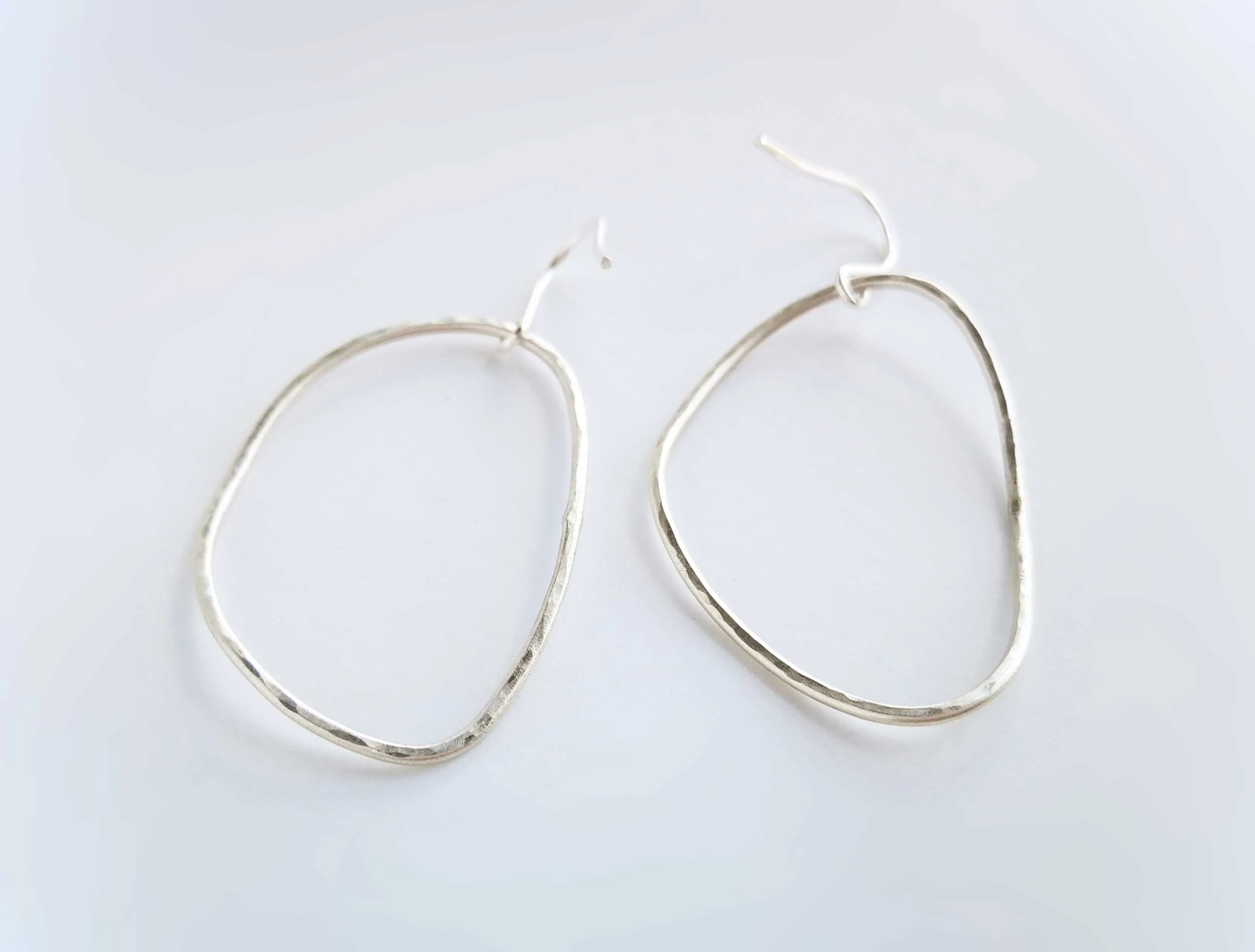 wavy circle earrings handmade recycled silver jewellery victoria grace