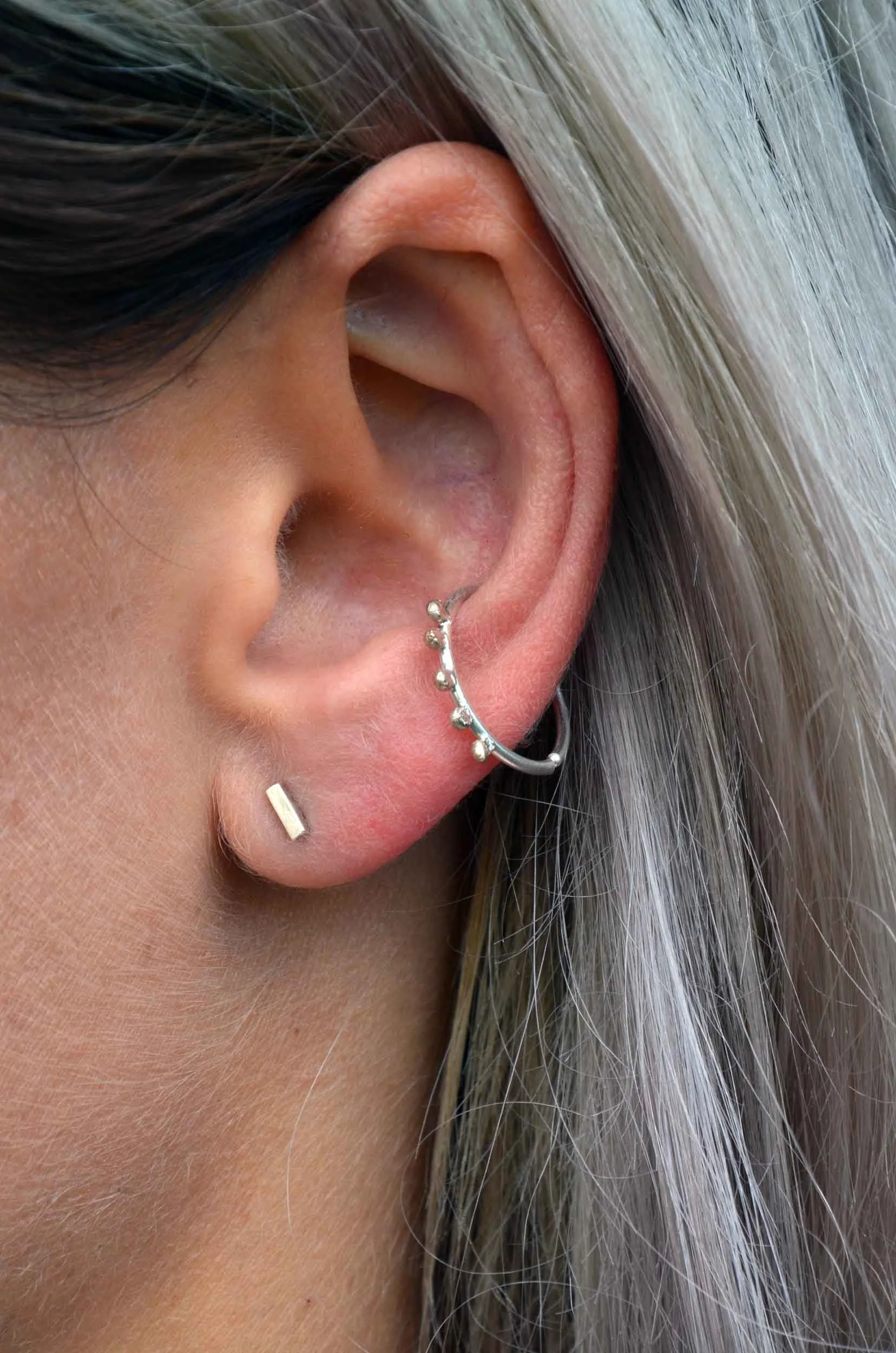 silver conch hoop by victoria grace silversmith