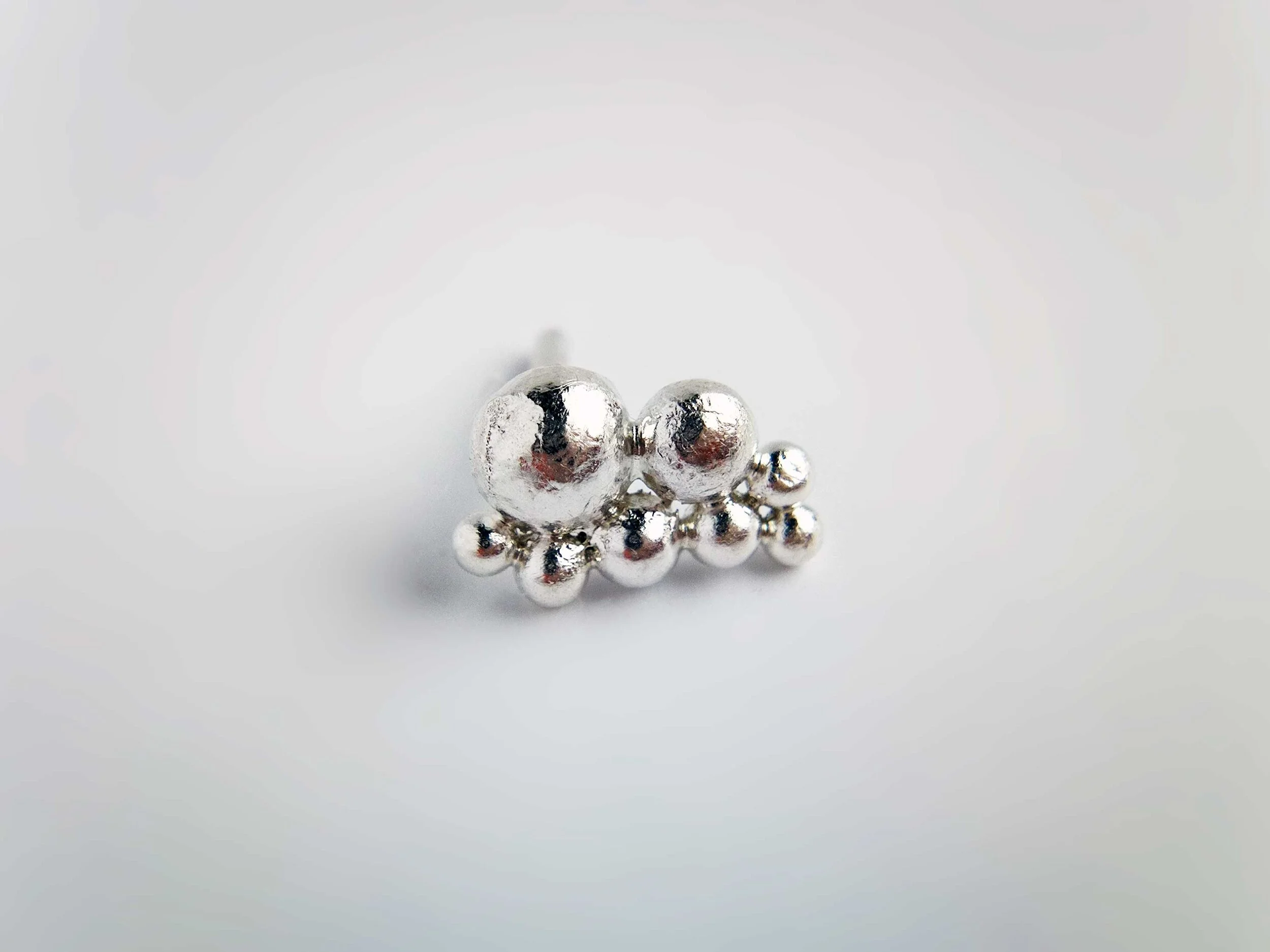 recycled silver wave earring piercing jewelry victoria grace silversmith