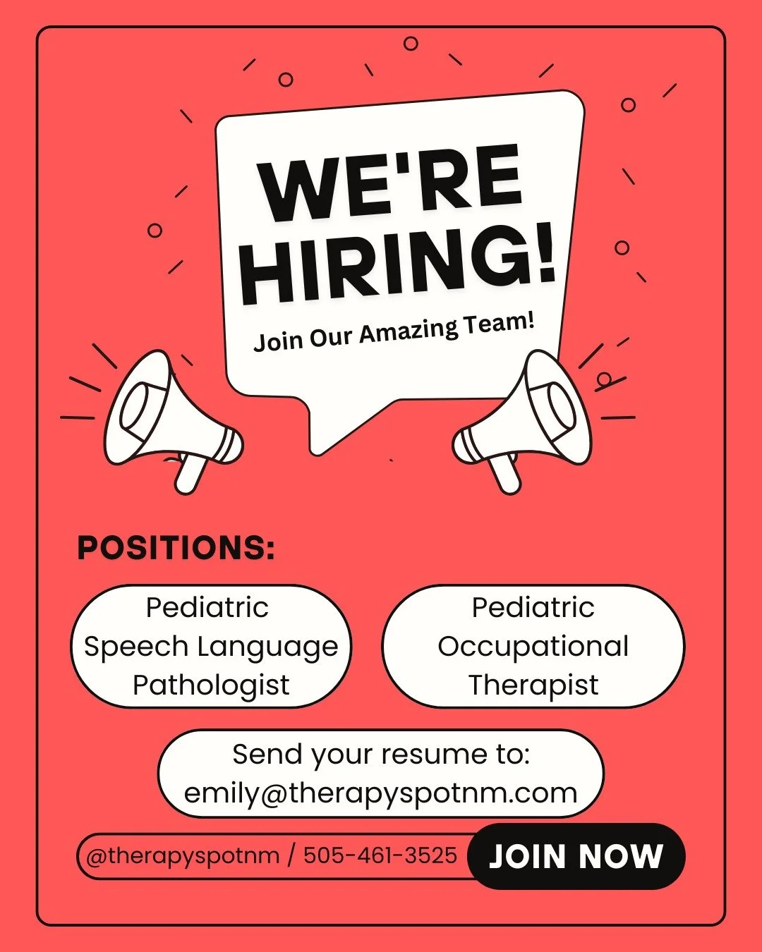 🌟 If you are looking for a rewarding environment where you can collaborate with other therapists to enhance the quality of life for special needs children and their families, we are the place for you! 🌟

We are now hiring for a part-time Pediatric 