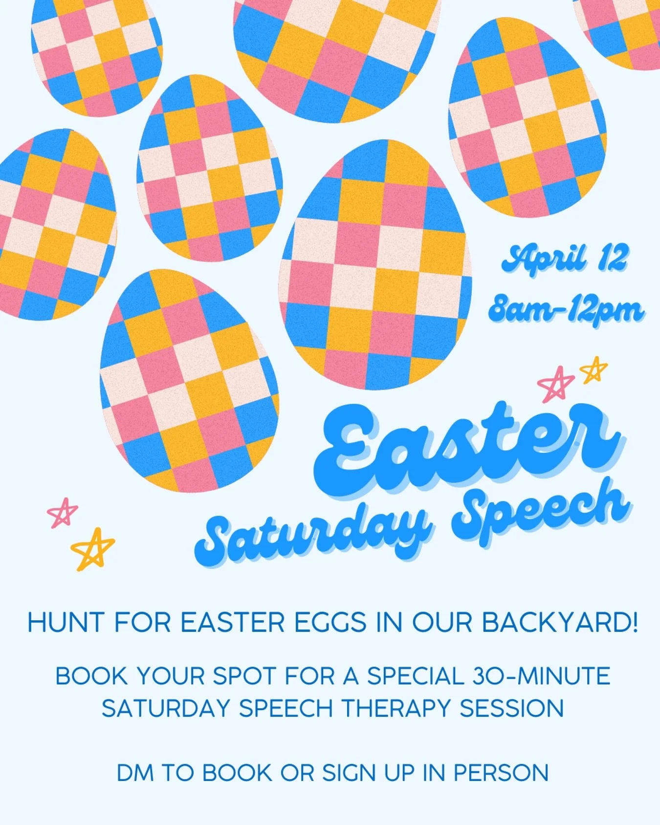 We&rsquo;re back for another Saturday Session to celebrate Easter! 🎉 Join us for an Easter egg hunt in our backyard to kick off the Easter season! 🐰

This one is going to be egg-stra special &mdash; message us to book your spot or sign up in person