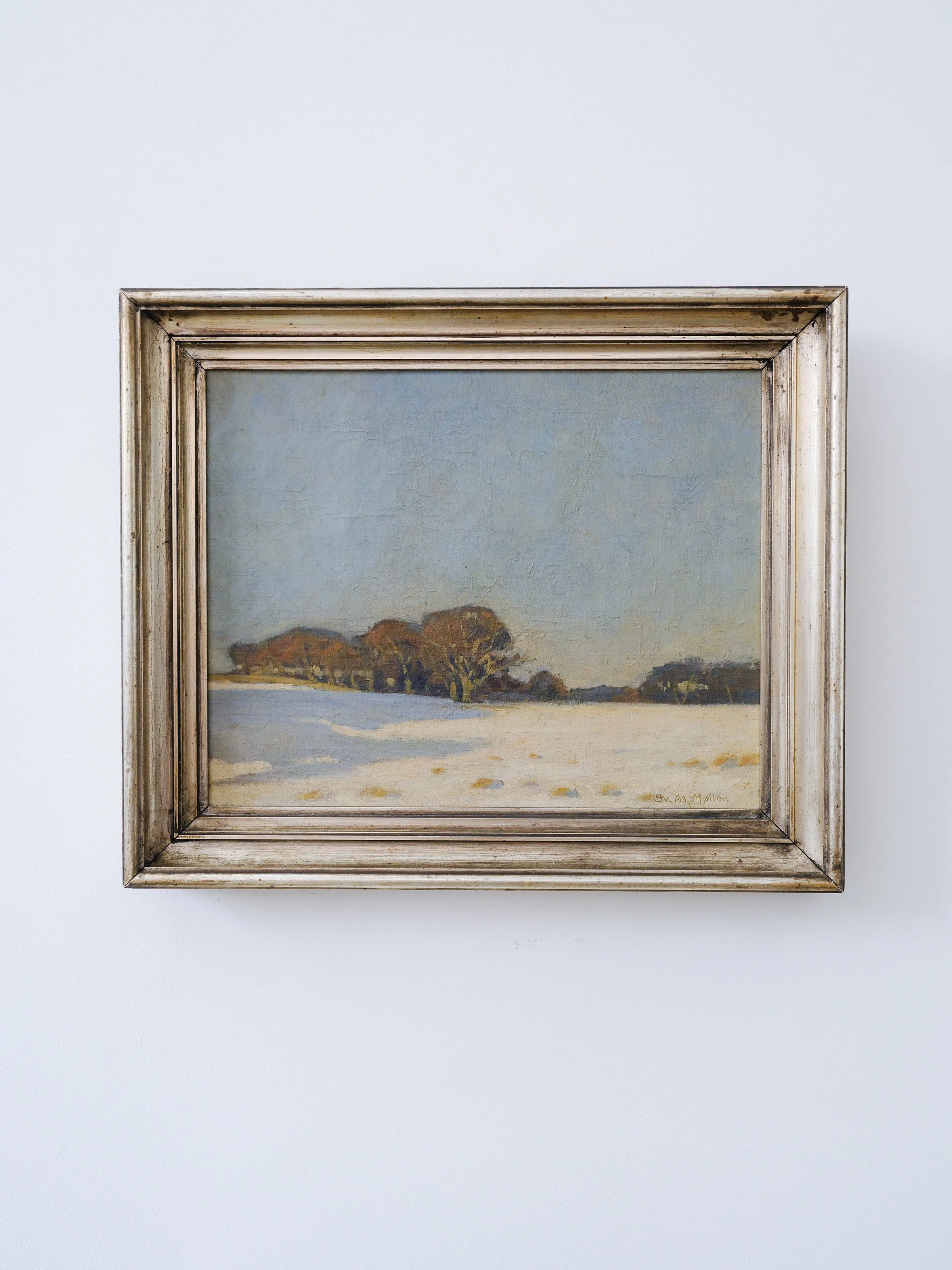 Winter Landscape Oil Painting by Svend Aage Möller