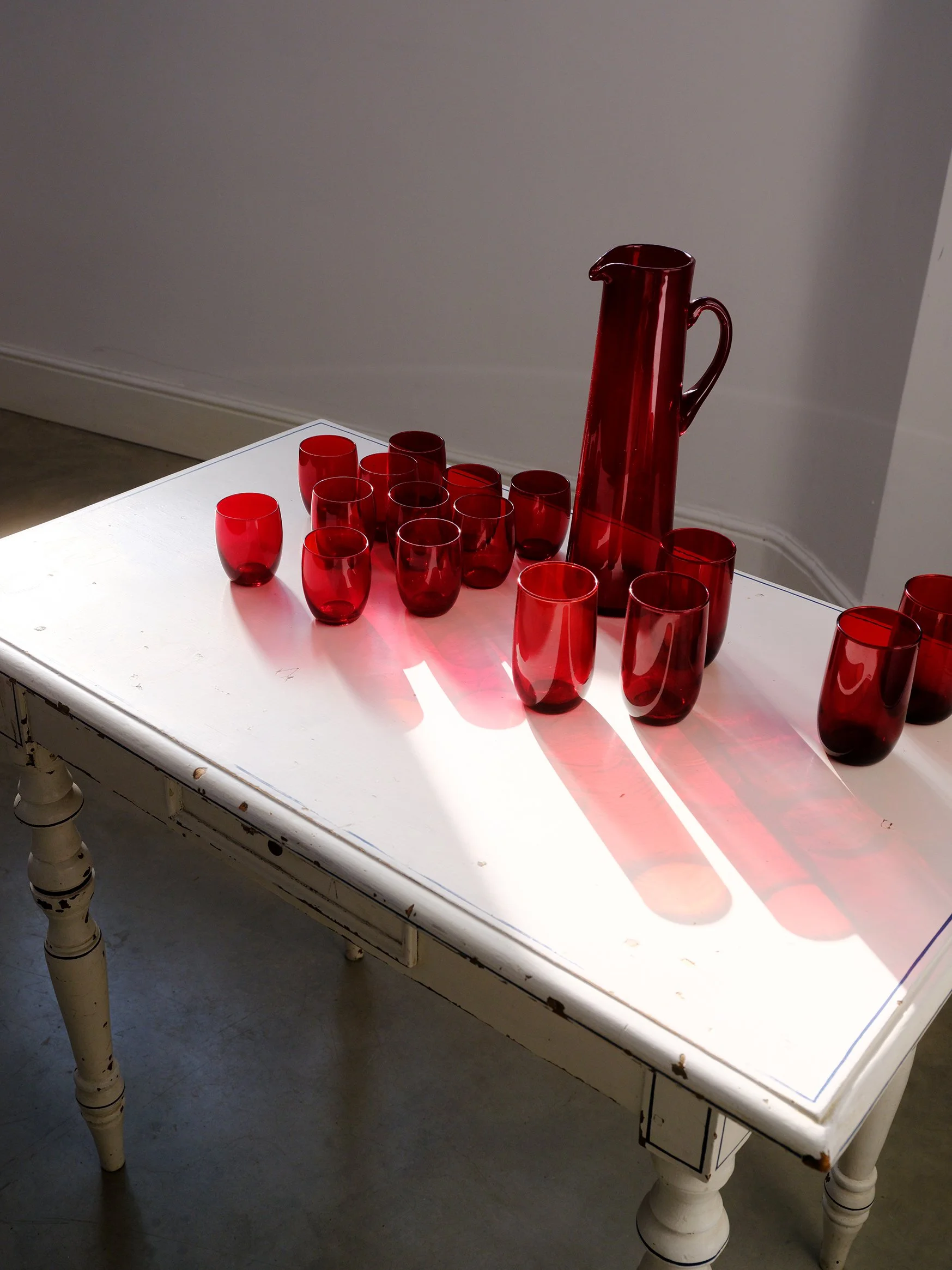Red Glass Set by Monica Bratt