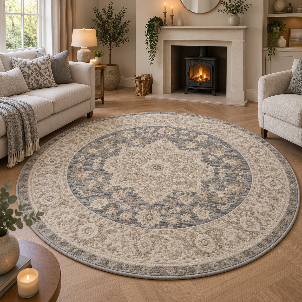 Classic Grey Circle 160cm